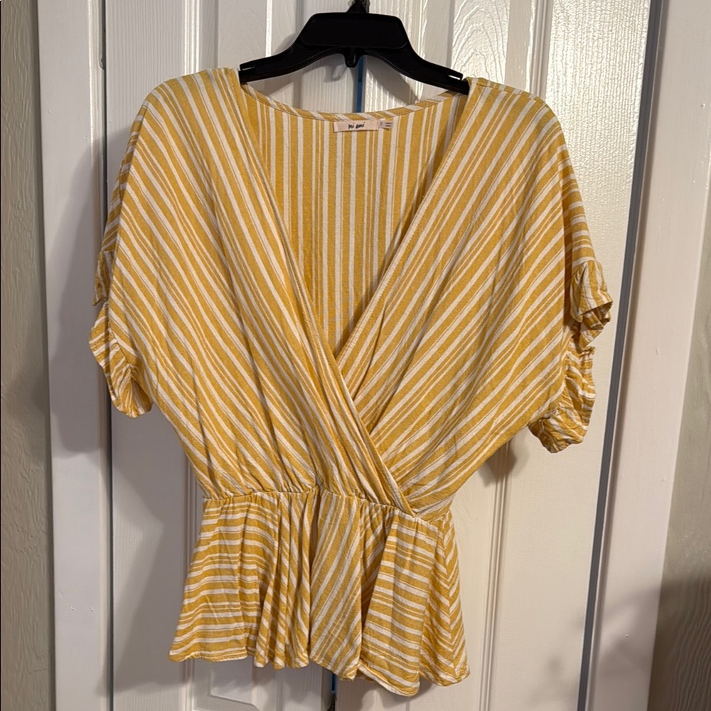 Yellow Striped Women's Top